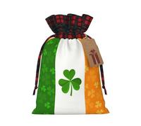 JBYJBX Irish Flag Printing Christmas Drawstring Gift Bag For Xmas Wrapping Festive Packaging Party Favors