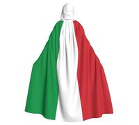 JBYJBX Italy Flag Print Halloween Cosplay Medieval Festivals For Unisex Full Length Cloak With Hat Hooded