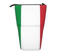 JBYJBX Italy Flag Print Pencil Case Multipurpose Telescopic Pencil Case Organizer, Stationery Storage Bag, Black, One Size