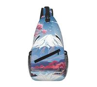 JBYJBX Japan Mount Fuji Landscape Print Unisex Cross Chest Bag Diagonal Sling Backpack Capacity For Travel Hiking Daily Use