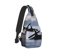 JBYJBX Killer Whales Swim Along Print Unisex Cross Chest Bag Diagonal Sling Backpack Capacity For Travel Hiking Daily Use