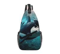 JBYJBX Killer Whales Swim Along Print Unisex Cross Chest Bag Diagonal Sling Backpack Capacity For Travel Hiking Daily Use