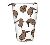JBYJBX Kiwi Birds Cute Print Pencil Case Multipurpose Telescopic Pencil Case Organizer, Stationery Storage Bag, Black, One Size