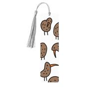Jbyjbx Kiwi Birds Cute Print Wooden Bookmark Set â€“ Dual-Sided Full Print Colorful Tassels Birthday Parties Decor
