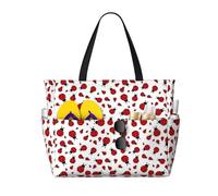 JBYJBX Ladybug Print Beach Tote Large Capacity Travel Bag Waterproof Sandproof And Lightweight