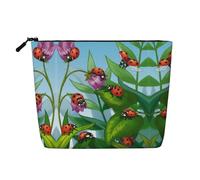 JBYJBX Ladybug Print Makeup Bag Waterproof Travel Cosmetic Tote Zippered Pouch For Women Toiletry Bag, Black, One Size, Black, One Size