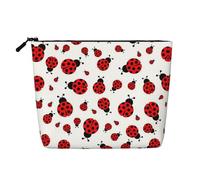 JBYJBX Ladybug Print Makeup Bag Waterproof Travel Cosmetic Tote Zippered Pouch For Women Toiletry Bag, Black, One Size