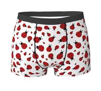 JBYJBX Ladybug Print Men'S Boxer Briefs Soft Comfortable Underwear Trunks, Stretch Mens Boxer Shorts, Black, Medium