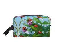 JBYJBX Ladybug Print Travel Storage Bag Capacity Zippered For Toiletries Cosmetics Daily Essentials, White, One Size, White, One Size