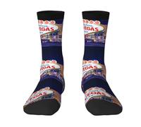 JBYJBX Las Vegas Night City Print Classic Adult Socks Friendship Socks Men Women'S Funny Socks Teens Boys Girls, 2 Black-1, One size