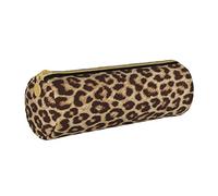 JBYJBX Leopard Pattern Print Leather Pencil Case Pouch - Slim & Cute Pencil Cases For Adults, Men And Women