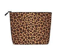 JBYJBX Leopard Pattern Print Makeup Bag Waterproof Travel Cosmetic Tote Zippered Pouch For Women Toiletry Bag, Black, One Size