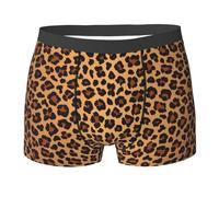 JBYJBX Leopard Pattern Print Men'S Boxer Briefs Soft Comfortable Underwear Trunks, Stretch Mens Boxer Shorts, Black, Large
