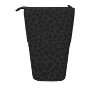 JBYJBX Leopard Pattern Print Pencil Case Multipurpose Telescopic Pencil Case Organizer, Stationery Storage Bag