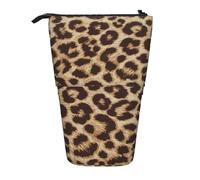 JBYJBX Leopard Pattern Print Pencil Case Multipurpose Telescopic Pencil Case Organizer, Stationery Storage Bag