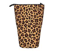 JBYJBX Leopard Pattern Print Pencil Case Multipurpose Telescopic Pencil Case Organizer, Stationery Storage Bag