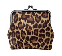 Jbyjbx Leopard Patterned Wallpaper Print Compact Coin Purse Cute Small Zipper Wallet With Kiss Lock For Daily Use And Gifts