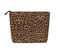 JBYJBX Leopard Patterned Wallpaper Print Makeup Bag Waterproof Travel Cosmetic Tote Zippered Pouch For Women Toiletry Bag, Black, One Size, Black, One Size