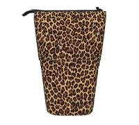 JBYJBX Leopard Patterned Wallpaper Print Pencil Case Multipurpose Telescopic Pencil Case Organizer, Stationery Storage Bag