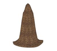 JBYJBX Leopard Patterned Wallpaper Print Unisex Hooded Cloak Halloween Cosplay Costume Christmas Carnival Party Wear Cape