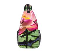 JBYJBX Lotus Flower Print Unisex Cross Chest Bag Diagonal Sling Backpack Capacity For Travel Hiking Daily Use