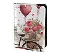 JBYJBX Love Paris Tower Coffee Wine Perfume Bicycle Heart Print Passport 5.5in Travel Document Lightweight Wallet Men Women Business Leisure Trips
