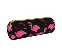 JBYJBX Lovely Red Flamingos Print Leather Pencil Case Pouch - Slim & Cute Pencil Cases For Adults, Men And Women