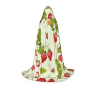JBYJBX Lovely Strawberry Print Unisex Hooded Cloak Halloween Cosplay Costume Christmas Carnival Party Wear Cape