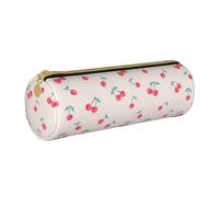 JBYJBX Lovely Sweet Red Cherry Print Leather Pencil Case Pouch - Slim & Cute Pencil Cases For Adults, Men And Women