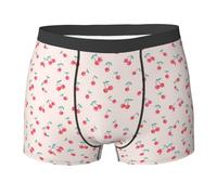 JBYJBX Lovely Sweet Red Cherry Print Men'S Boxer Briefs Soft Comfortable Underwear Trunks, Stretch Mens Boxer Shorts, Black, Large