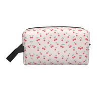 JBYJBX Lovely Sweet Red Cherry Print Travel Storage Bag Capacity Zippered For Toiletries Cosmetics Daily Essentials, White, One Size, White, One Size