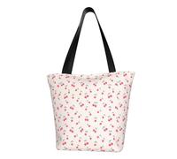 JBYJBX Lovely Sweet Red Cherry Print Trendy Lightweight Shoulder Tote Bag Travel Beach Work Commuting Multiple Occasions