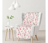 Jbyjbx Lovely Sweet Red Cherry Print Ultra-Soft Micro Throw Flannel Blanket Lightweight Warm,All Seasons Decor 40"X30"