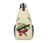 JBYJBX Lovely Sweet Red Cherry Print Unisex Cross Chest Bag Diagonal Sling Backpack Capacity For Travel Hiking Daily Use