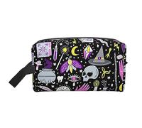 JBYJBX Magic Witch Witchcraft Bohemian Drawing Print Travel Storage Bag Capacity Zippered For Toiletries Cosmetics Daily Essentials, White, One Size, White, One Size
