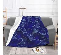 Jbyjbx Manta Ray and Fish Print Flannel Blanket for Living Room,Bedroom All Seasonst Adult Women's Gift 40"X50"