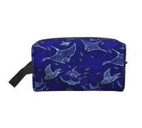 JBYJBX Manta Ray and Fish Print Travel Bag Capacity Zipper Closure for Toiletries Cosmetics Daily Supplies, White, One Size, White, One Size, White, One size