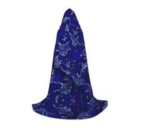 JBYJBX Manta Ray And Fish Print Unisex Hooded Cloak Halloween Cosplay Costume Christmas Carnival Party Wear Cape