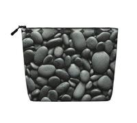 JBYJBX Many Black Pebbles Print Makeup Bags Waterproof Travel Cosmetic Tote Zippered Pouch For Women Toiletry Bag, Black, One Size