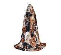 JBYJBX Many Dogs Print Unisex Hooded Cloak Halloween Cosplay Costume Christmas Carnival Party Wear Cape