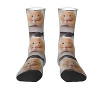 JBYJBX Maroon Hamster Print Classic Adult Socks Friendship Socks Men Women'S Funny Socks Teens Boys Girls, White, One size