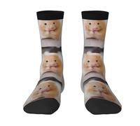 JBYJBX Maroon Hamster Print Classic Adult Socks Friendship Socks Men Women'S Funny Socks Teens Boys Girls, 2 Black-1, One size