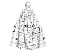 JBYJBX Math Geometry Geek Calculus Print Halloween Cosplay Medieval Festivals For Unisex Full Length Cloak With Hat Hooded
