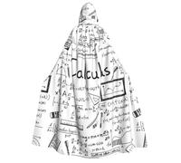 JBYJBX Math Geometry Geek Calculus Print Halloween Cosplay Medieval Festivals For Unisex Full Length Cloak With Hat Hooded