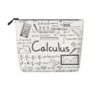 JBYJBX Math Geometry Geek Calculus Print Makeup Bag Waterproof Travel Cosmetic Tote Zippered Pouch For Women Toiletry Bag, Black, One Size