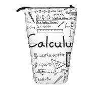 JBYJBX Math Geometry Geek Calculus Print Pencil Case Multipurpose Telescopic Pencil Case Organizer, Stationery Storage Bag, Black, One Size