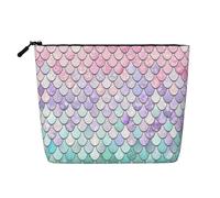 JBYJBX Mermaid Red Purple Print Makeup Bags Waterproof Travel Cosmetic Tote Zippered Pouch For Women Toiletry Bag, Black, One Size, Black, One Size