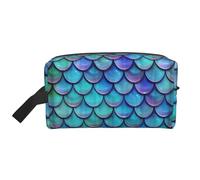 JBYJBX Mermaid Teal Fish Print Travel Storage Bag Capacity Zippered For Toiletries Cosmetics Daily Essentials, White, One Size, White, One Size