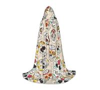 JBYJBX Mexican Skull Print Unisex Hooded Cloak Halloween Cosplay Costume Christmas Carnival Party Wear Cape