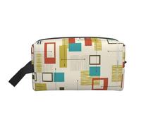 JBYJBX Mid Century Modern Print Travel Storage Bag Capacity Zippered For Toiletries Cosmetics Daily Essentials, White, One Size, White, One Size